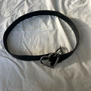 black and silver heart belt
